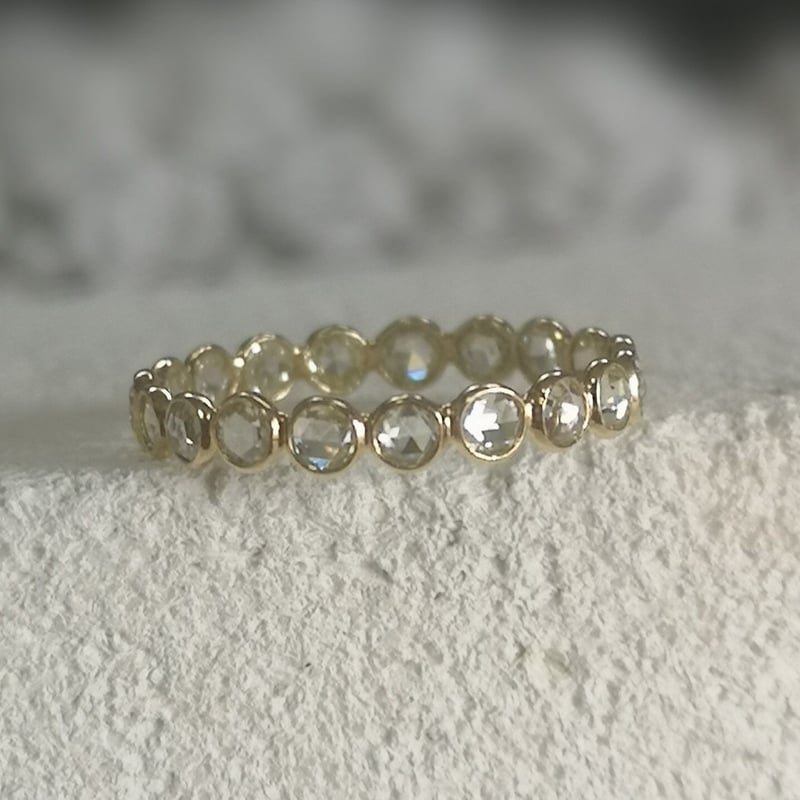 ローズカットダイヤモンド フルエタニティリング 1.10ct 100100100248  