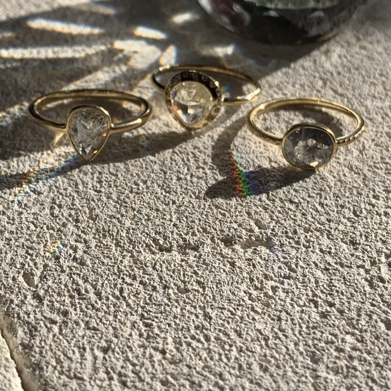 インドジュエリー ソルト&ペッパーダイヤモンドリング