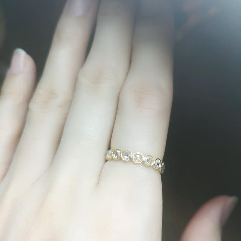 ローズカットダイヤモンド フルエタニティリング 1.10ct 100100100248  