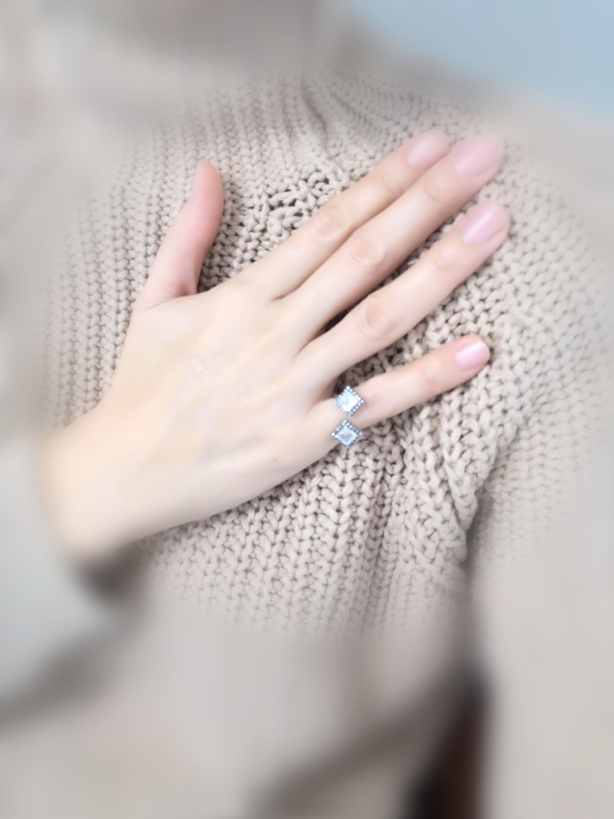 リング 100100200012 ブルームーンストーンピンキーリング K10WG