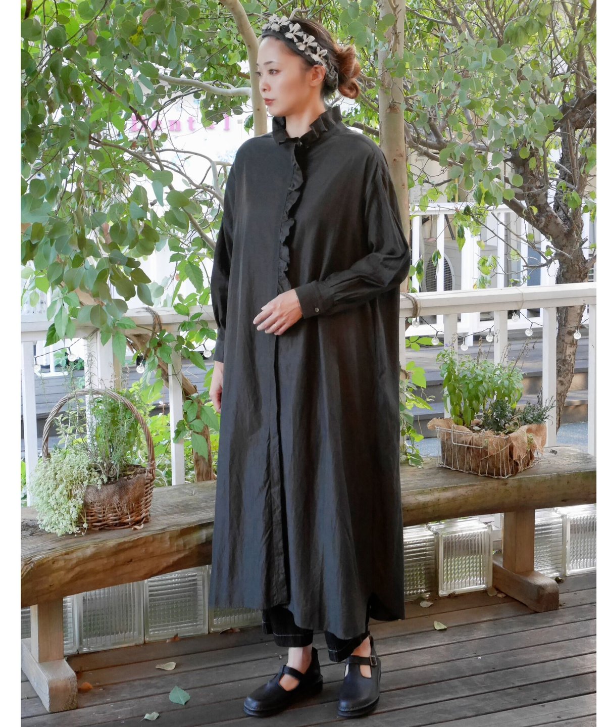 ◇ hands of creation ◇ キュプラルナファ伊吹染めフリルワンピース