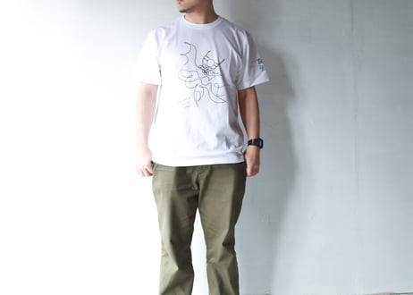 張山しし踊りＴシャツ（hitofude／ホワイト）