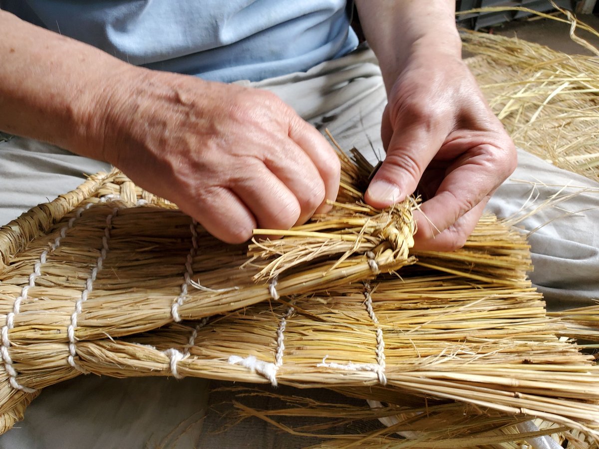 受注生産】藁（わら）の雪ぐつ【山編み】 Rice Straw Boots