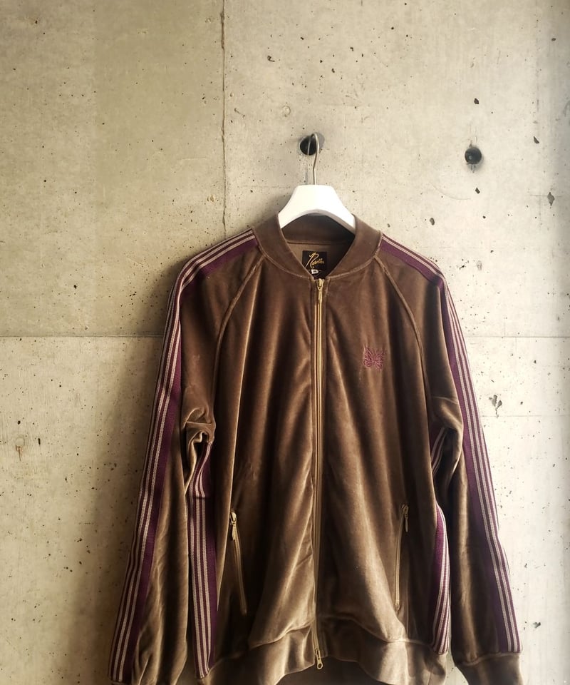 NEEDLES RIB COLLAR TRACK JACKET C/PE VELOUR |