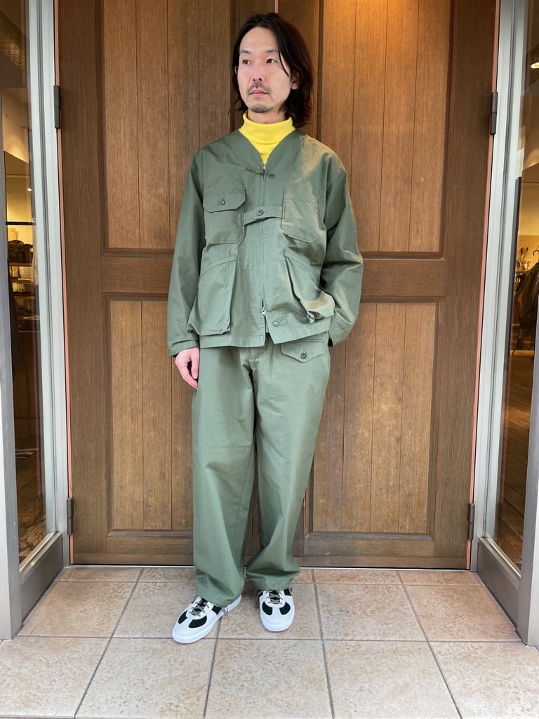 セクタ　Engineered Garments オリーブグリーン チノパン ENGINEERED GARMENTS GURKHA PANT COTTON RIPSTOP