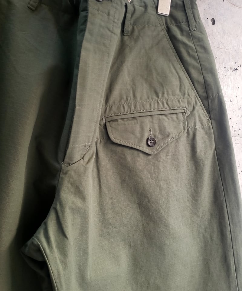 セクタ　Engineered Garments オリーブグリーン チノパン ENGINEERED GARMENTS GURKHA PANT COTTON RIPSTOP