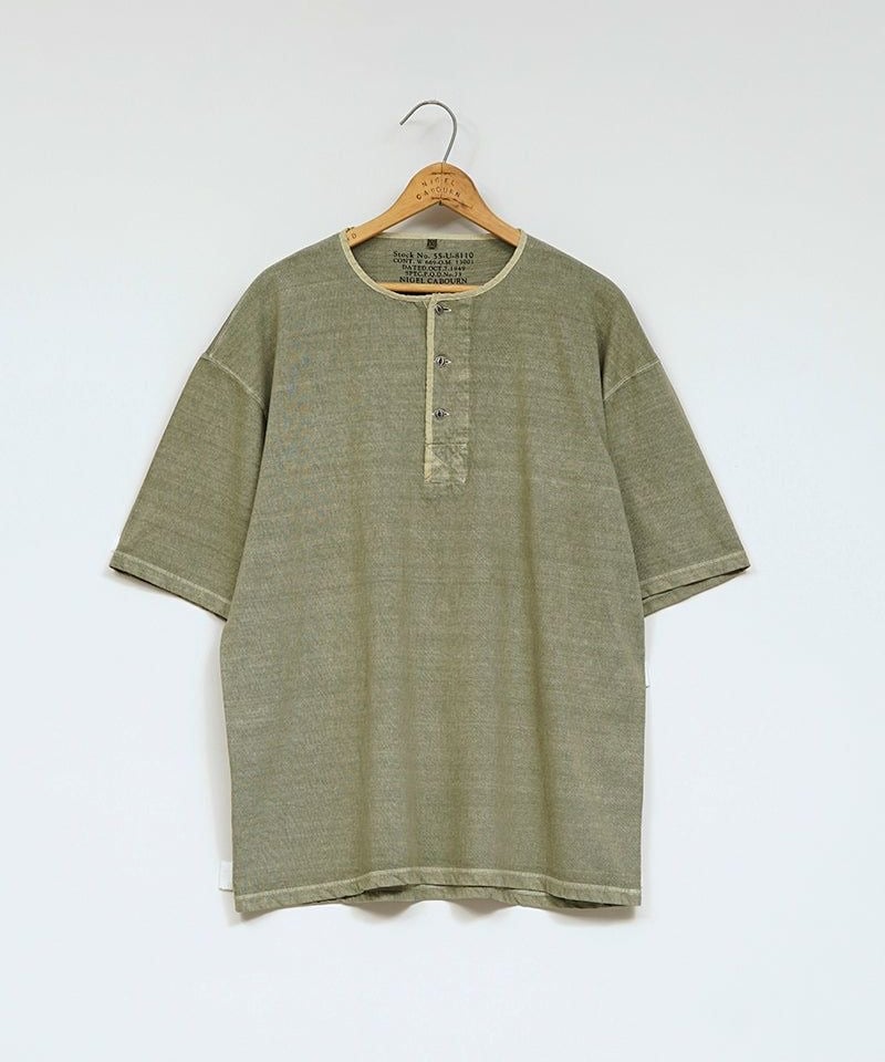 ナイジェルケーボン 50s ヘンリーネックシャツ ブラック50サイズ Nigel Cabourn 50s HENLEY NECK SHIRT (ナイジェルケーボン