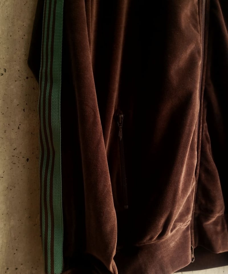 NEEDLES RIB COLLAR TRACK JACKET C/PE VELOUR |