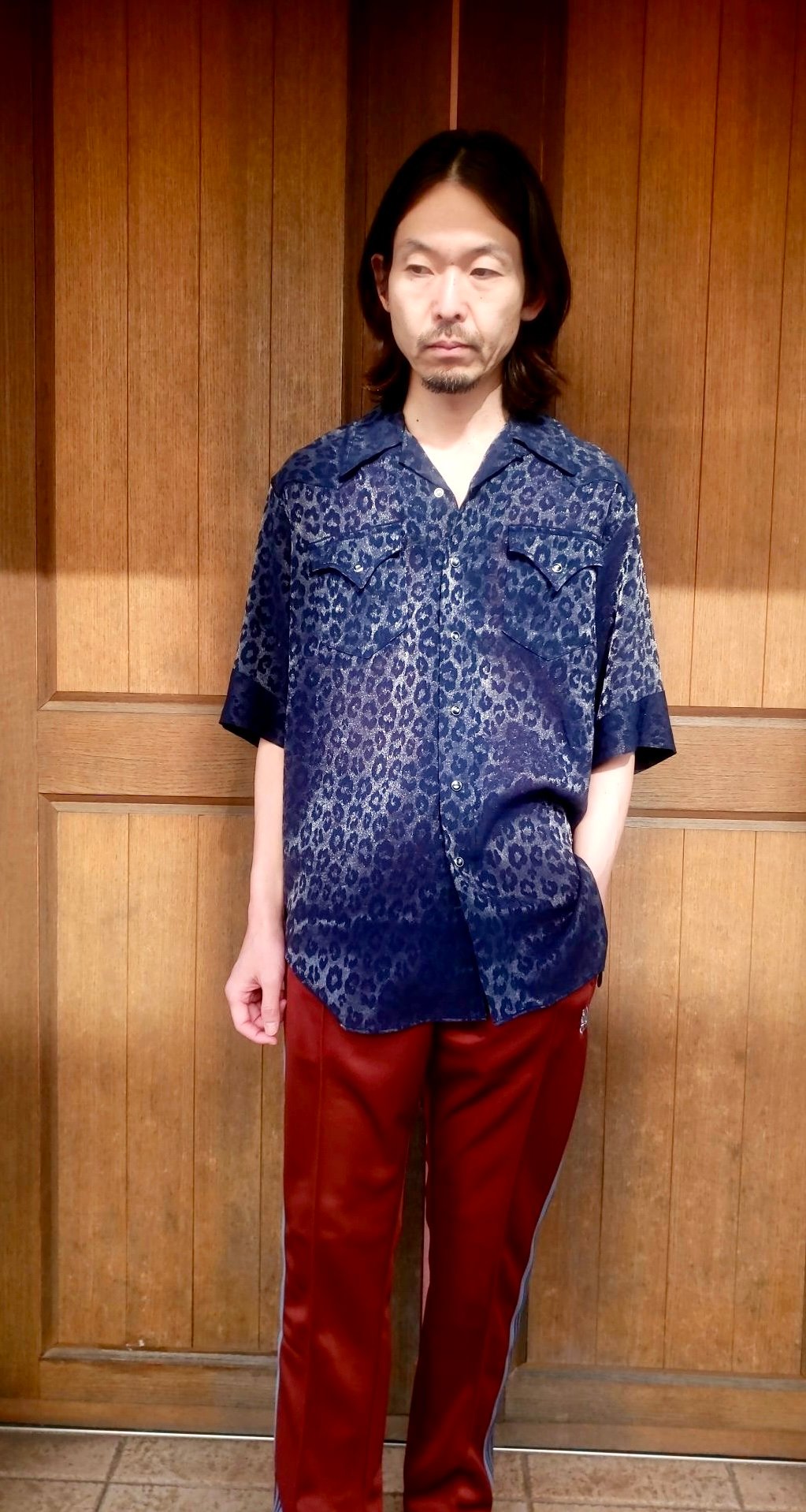 NEEDLES S/S WESTERN SHIRT RAYON LEOPARD JAQ | S