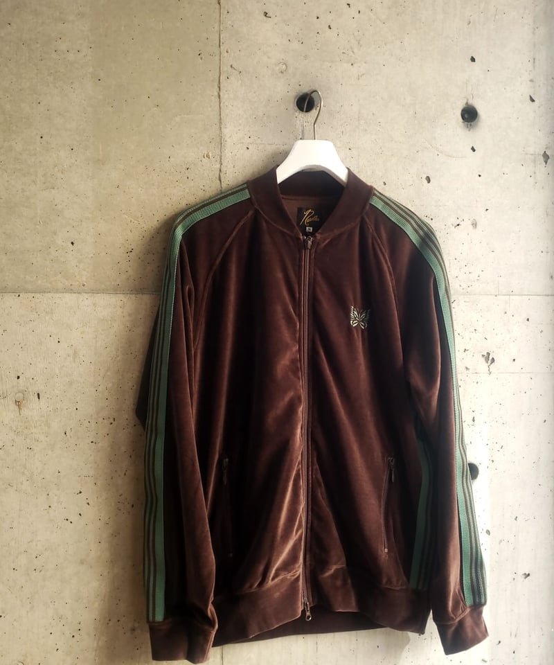 NEEDLES RIB COLLAR TRACK JACKET C/PE VELOUR |