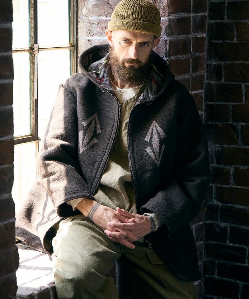 EVISENSKATBOARD DU-RAG M COAT 新品Lサイズ ナイジェル・ケーボン】MAN / ウェイティングコート - ラグジャカード