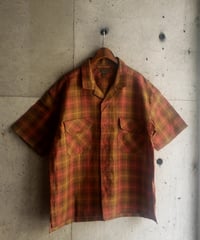 ナイジェルケｰボン OPEN COLLAR SHIRT HEMP CHECK