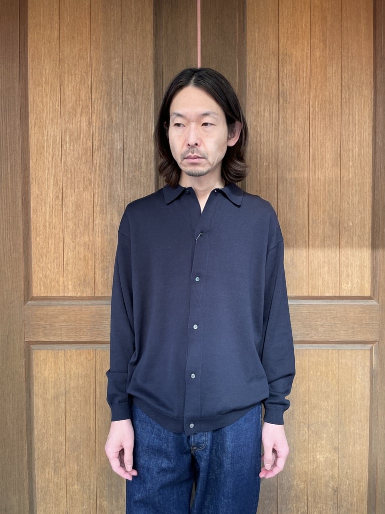 グラフペーパー Suvin High Gauge Knit Oversized L/S Shi