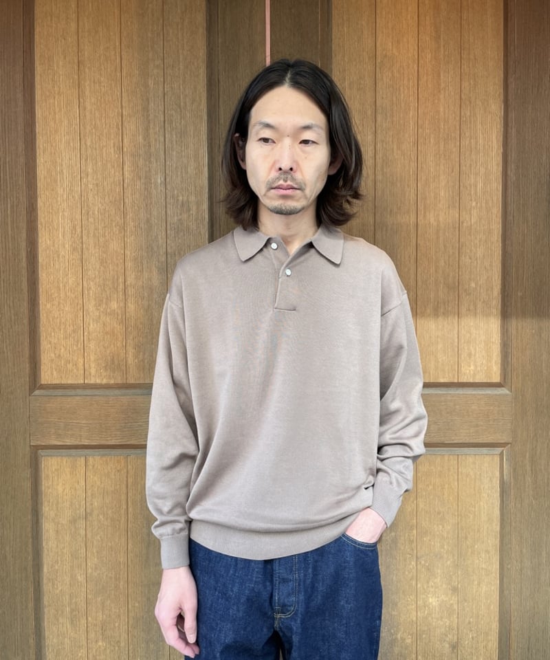 グラフペーパー Suvin High Gauge Knit Oversized L/S Pol