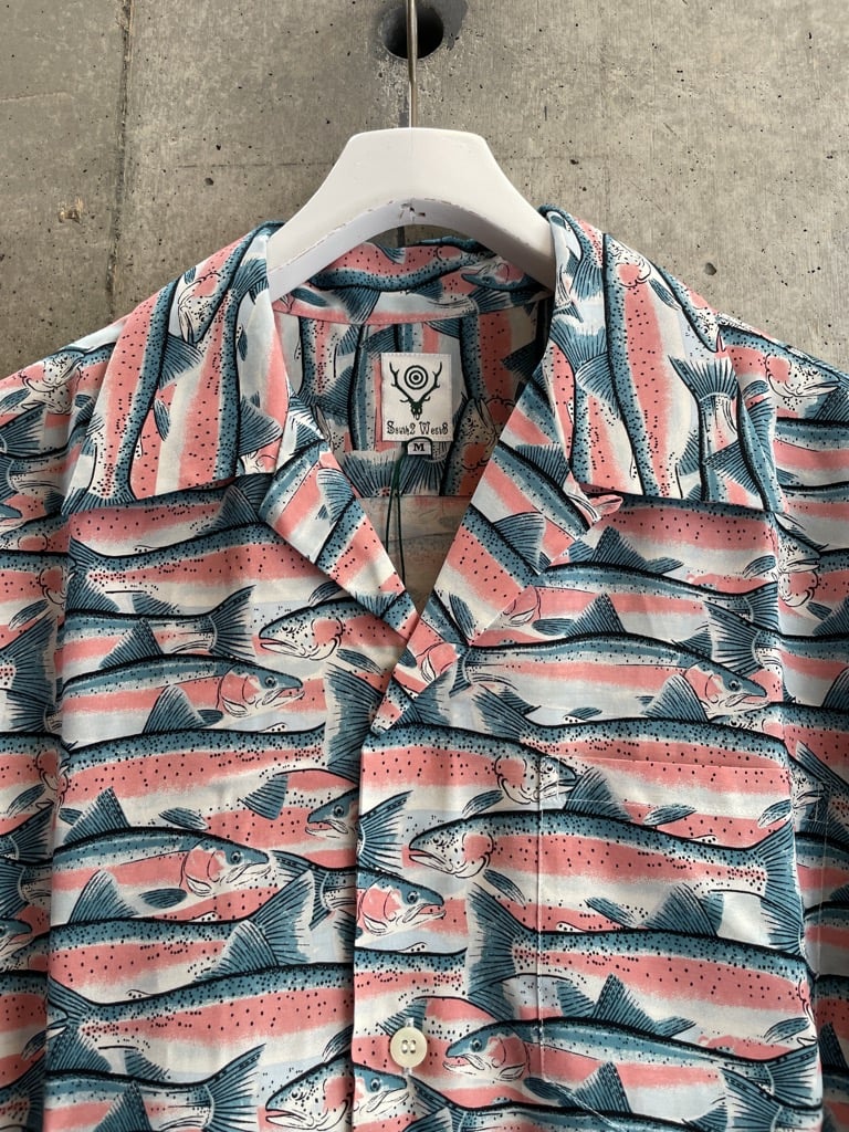 South2 West8 S/S Open Collar Shirt - Trout | S