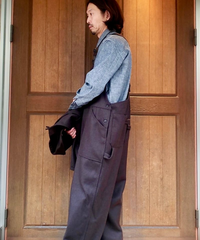 りんご　極美品　ダークグレー デニム調　オーバーオール スノーボード ナイジェルケーボン COAL MINER DUNGAREES BILLIARD CLOTH |