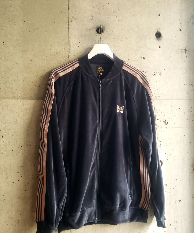 NEEDLES RIB COLLAR TRACK JACKET C/PE VELOUR |