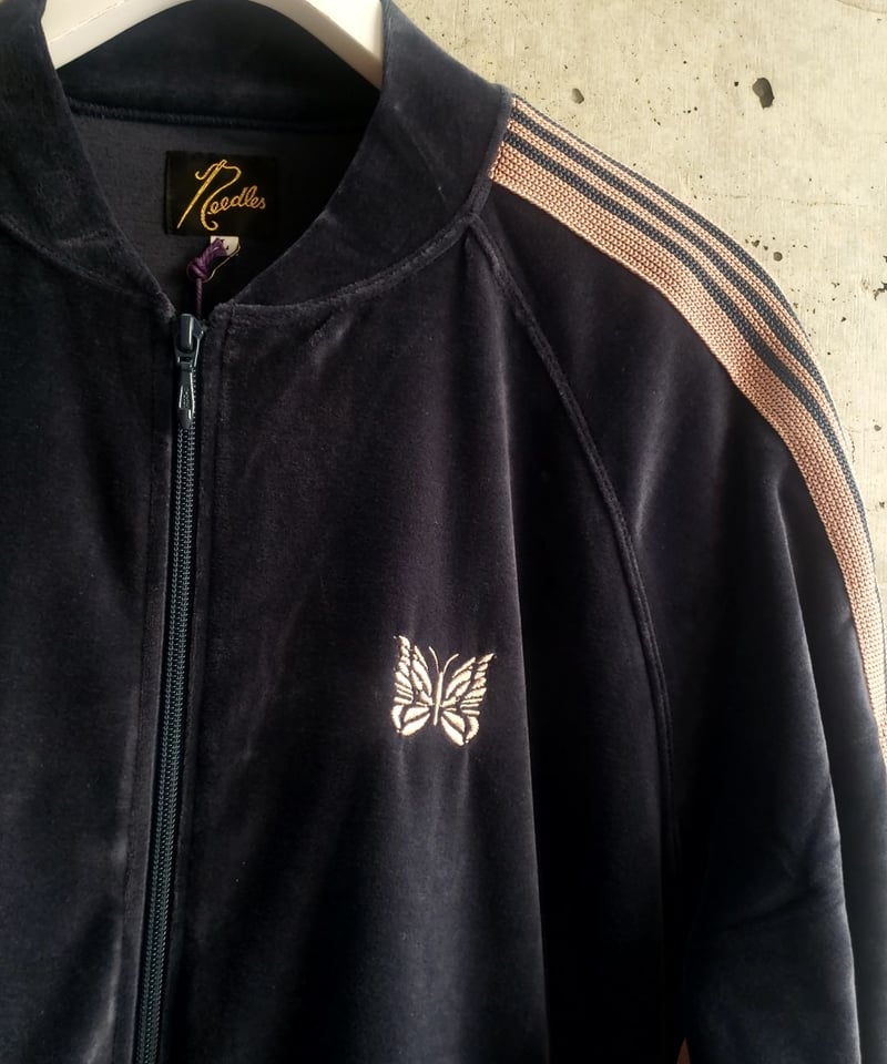 NEEDLES RIB COLLAR TRACK JACKET C/PE VELOUR |