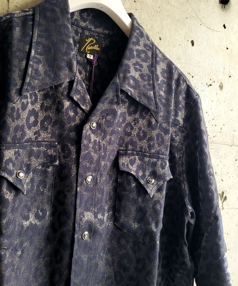 NEEDLES S/S WESTERN SHIRT RAYON LEOPARD JAQ | S