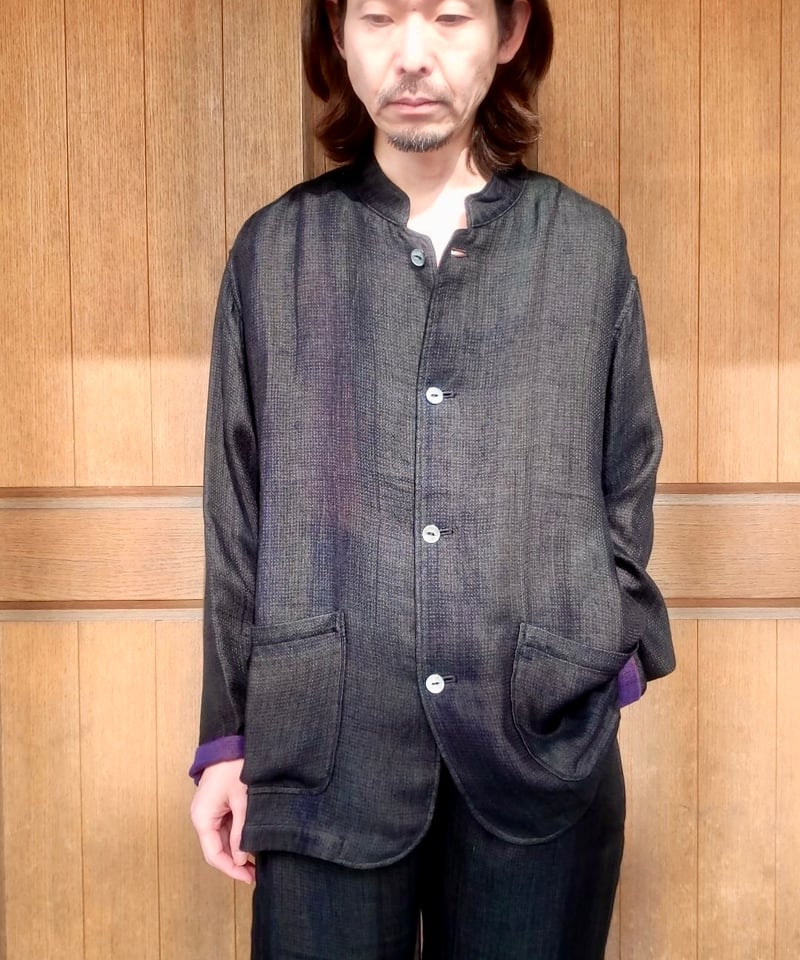 NEEDLES STAND COLLAR JACKET RAYON DOUBLE FACE G