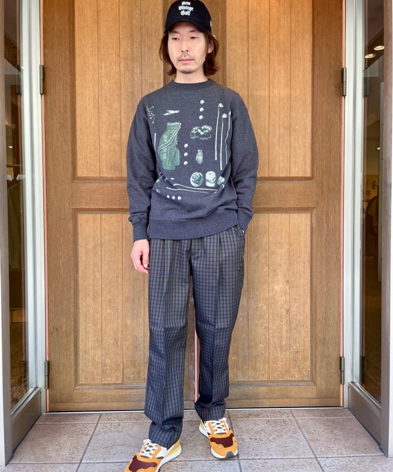 NEW VINTAGE GOLF STOOLPRINT CREW-NECK SWEAT |