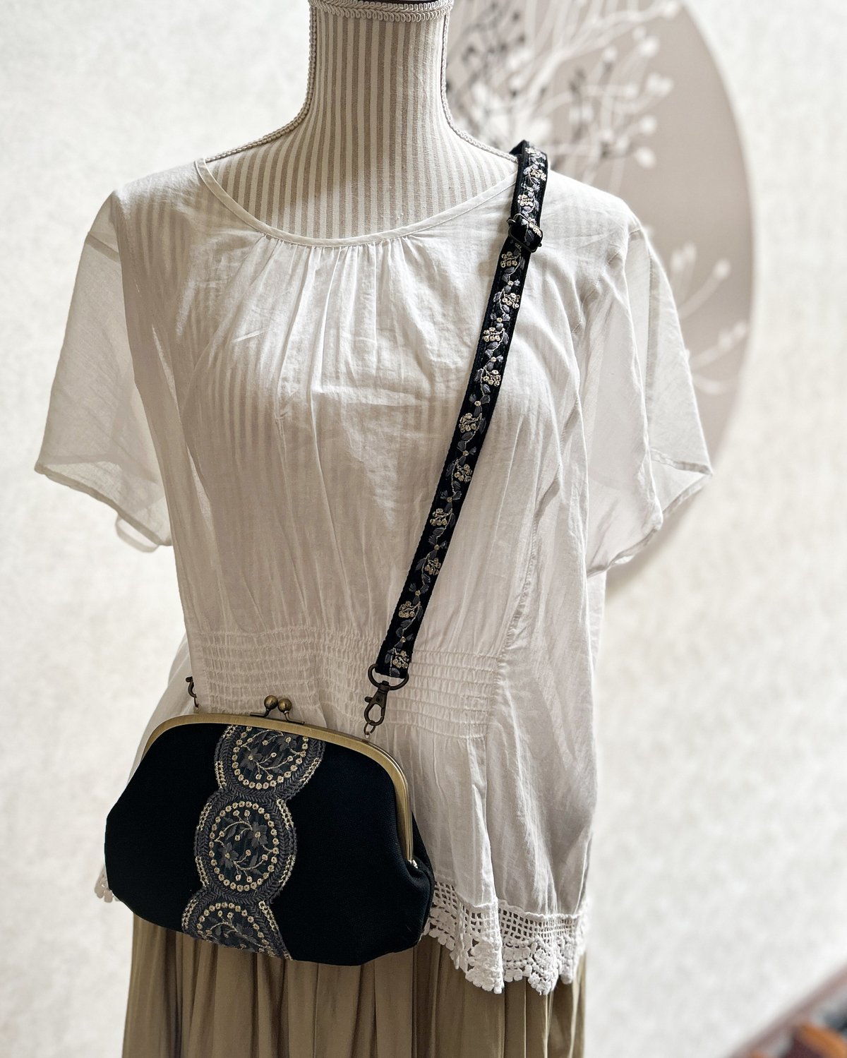インド刺繍リボンショルダー紐※調節可能 | Nanairo poche* SHOP