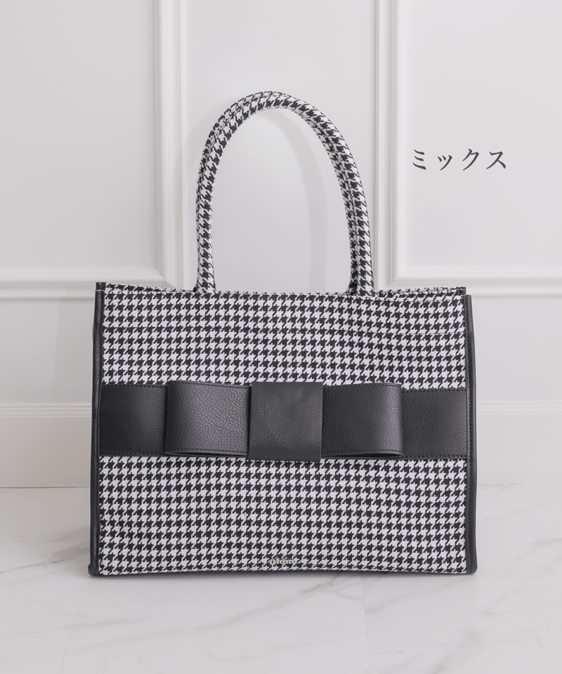 pium フロントリボンキャンバストートバッグ-