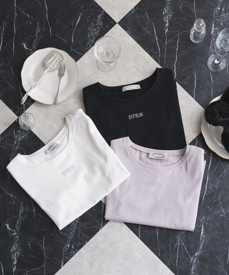 【Courreges】ストーンロゴトップス　キラキラ生地