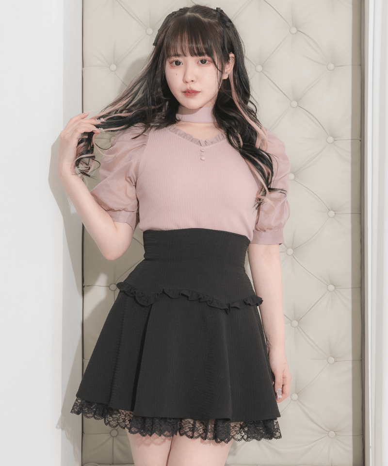 バックレースアップボリュームミニスカート | pium