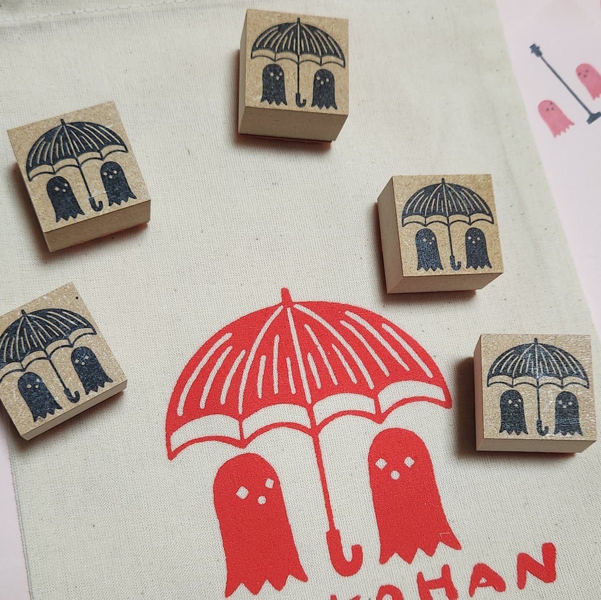 タコさんウインナーの相合傘 ラバースタンプ | TOMIKOHAN SHOP