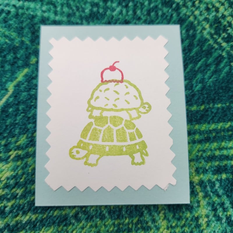 172】ラバースタンプ ノームとカメさん