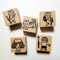 オリジナルラバースタンプ「トラトラトライ&ガール&フォーク」