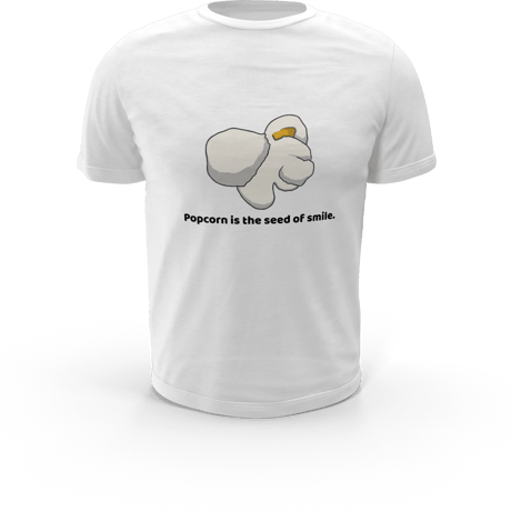【公式Tシャツ】ポップコーンモチーフ「Popcorn is the seed of smile（ポップコーンは笑顔の種であれ）」