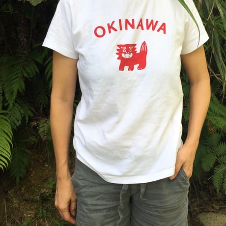 Tシャツ OKINAWA 白orカーキー 大人 Lサイズ