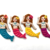 人魚 マーメイド 羊毛フェルト バッジ