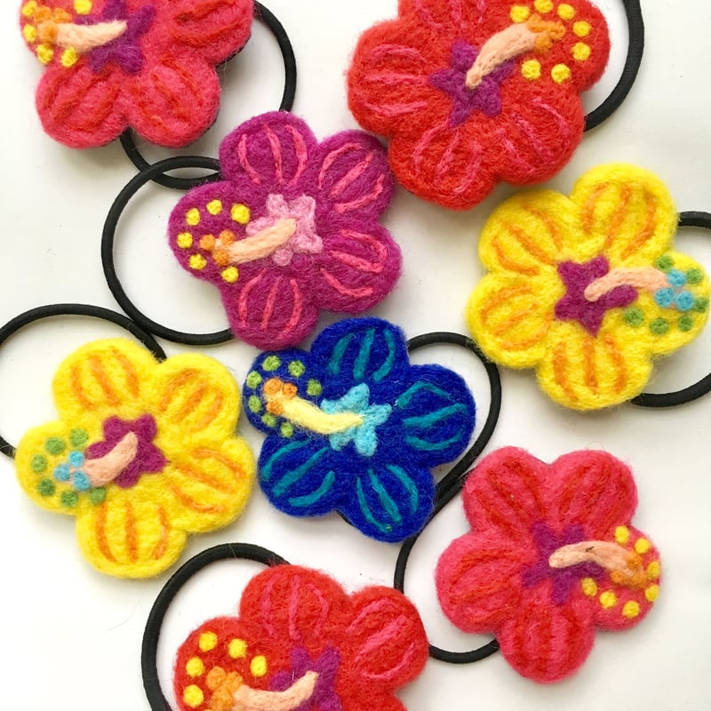 ハイビスカス ヘアゴム(ピンク） | simasimakaisha