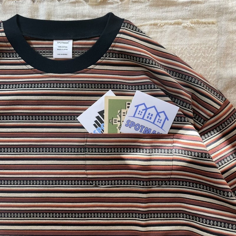 Horizontal Striped Jacquard L/SL Tee (BWN) | sp