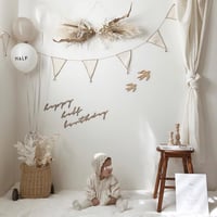 wood letter banner / happy&half birthday（color natural）