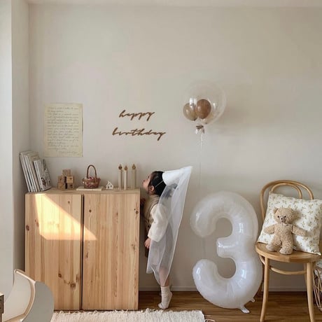 wood letter banner / happy birthday set（color natural）