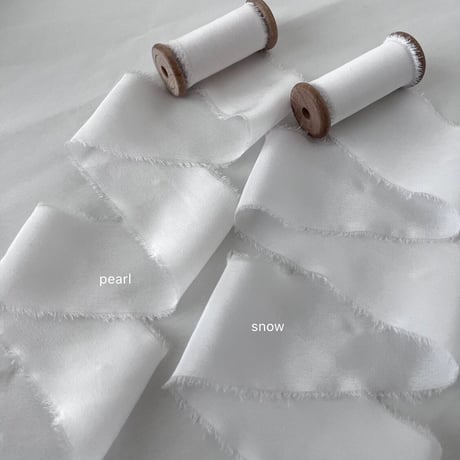 silk ribbon beige&white group