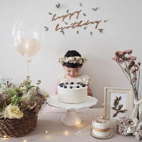 wood letter banner / happy birthday set（color natural）