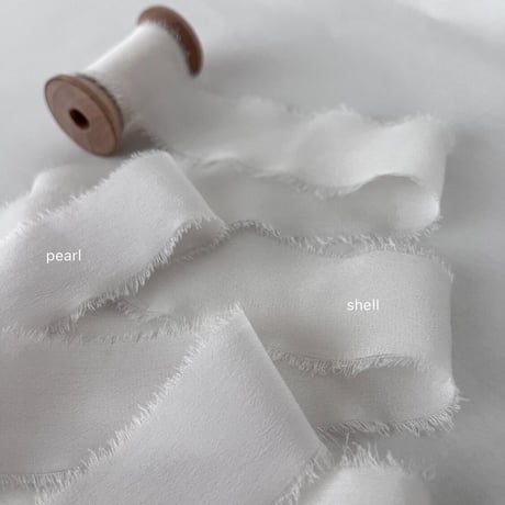 silk ribbon beige&white group