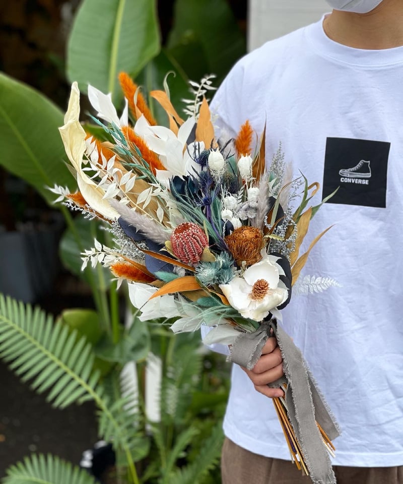 ウェディングブーケ スワッグタイプ イエロー・オレンジ+any colour