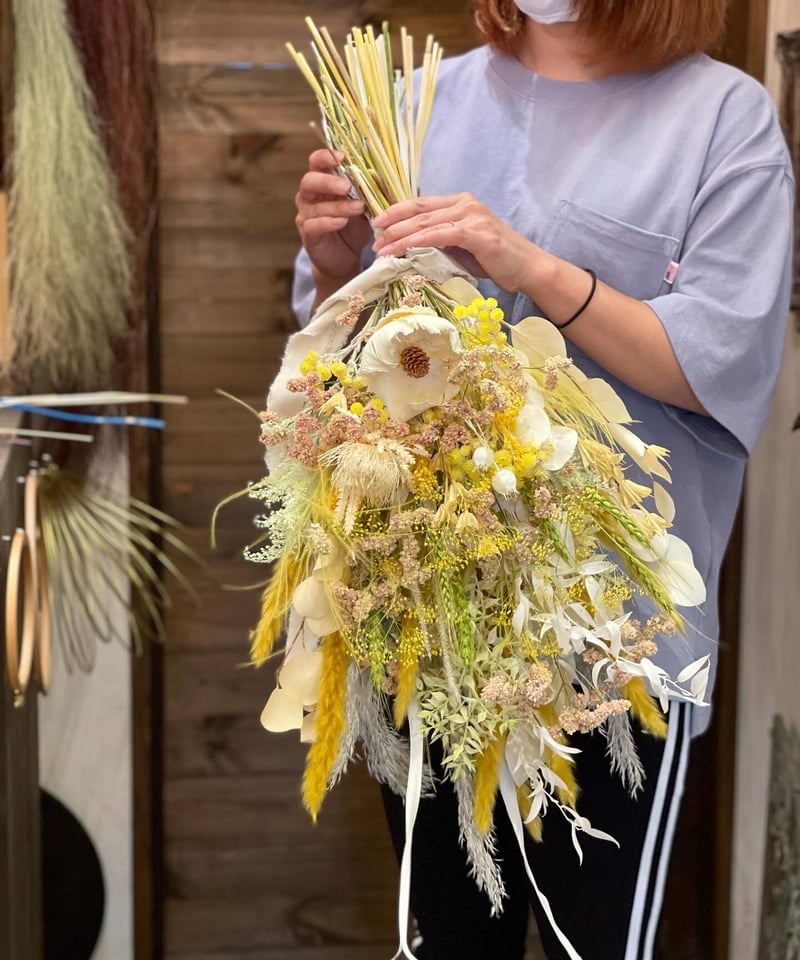 ウェディングブーケ スワッグタイプ イエロー・オレンジ+any colour