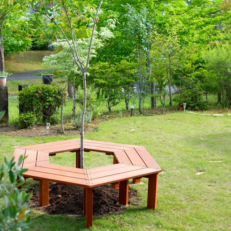 サークルベンチ Mサイズ ガーデンベンチ 円形ベンチ 六角形 屋外