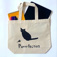 【ネコとネズミ】トートバッグ お散歩バッグ キャンバス生地 猫柄 カジュアル