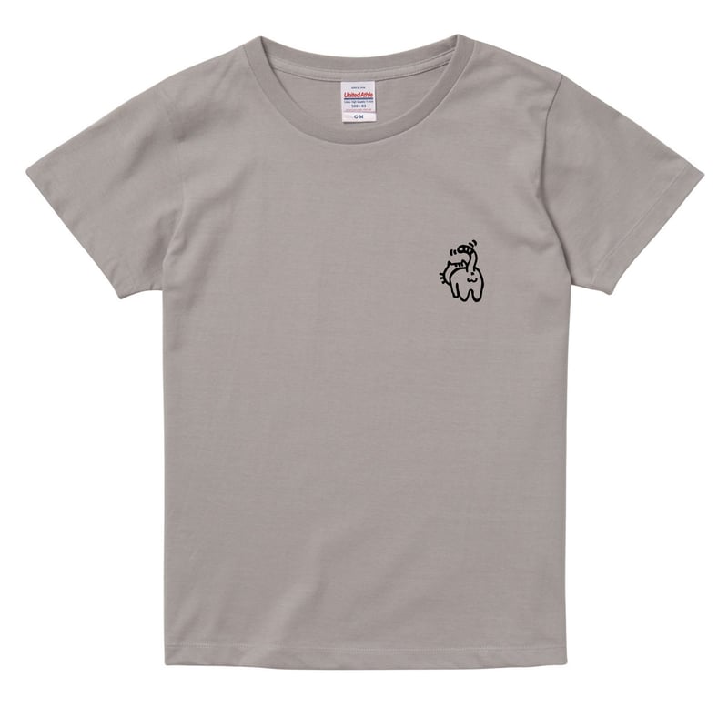 にゃんたま】グレー Tシャツ 猫柄 かわいい キャット 綿100% キャット