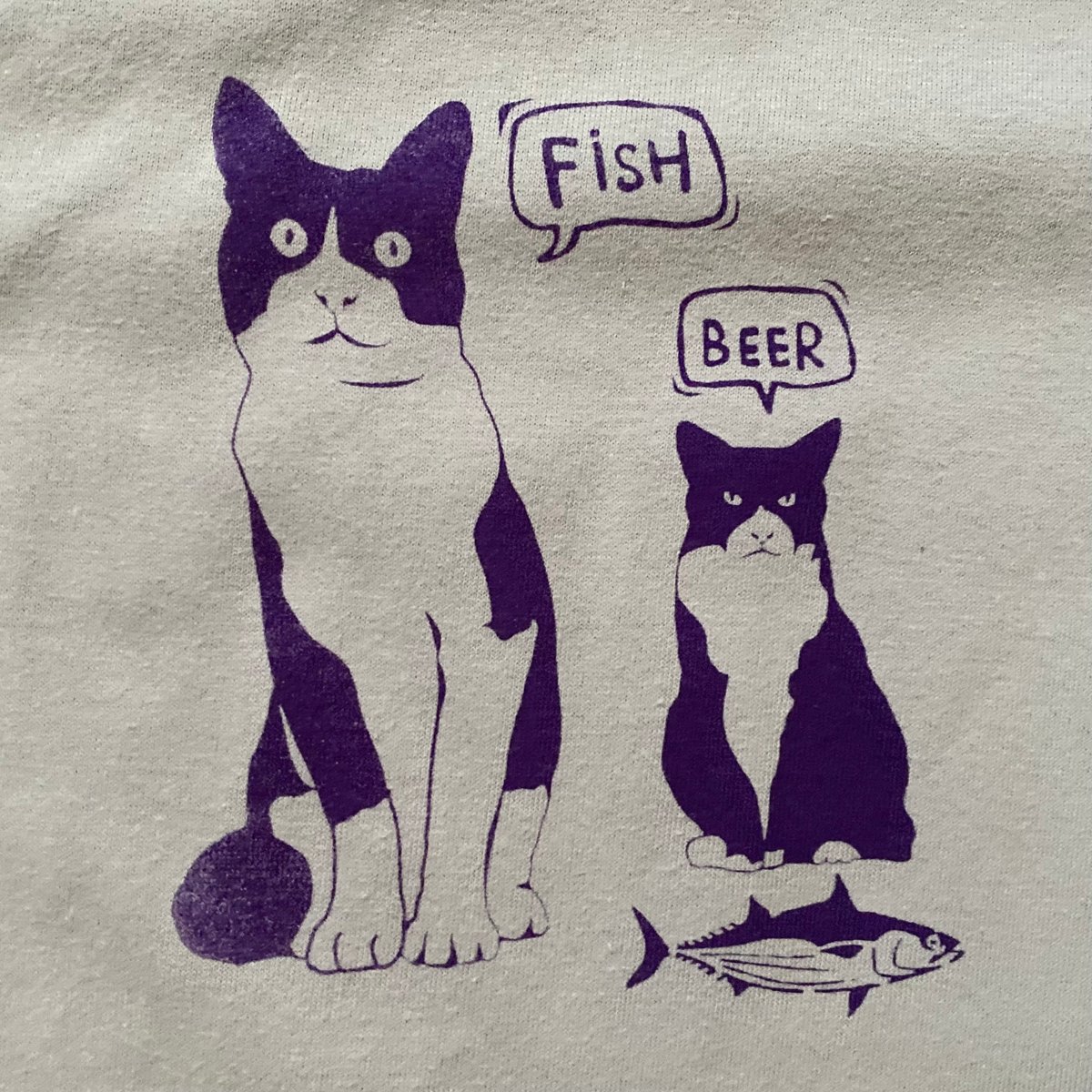 ハチワレブラザーズ】グレー 猫柄 Tシャツ 半袖 ユニセックス 綿