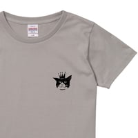 【ハチワレキング】グレー Tシャツ 猫　ハチワレ 猫柄  レディース メンズ 綿100% プレゼント 記念日