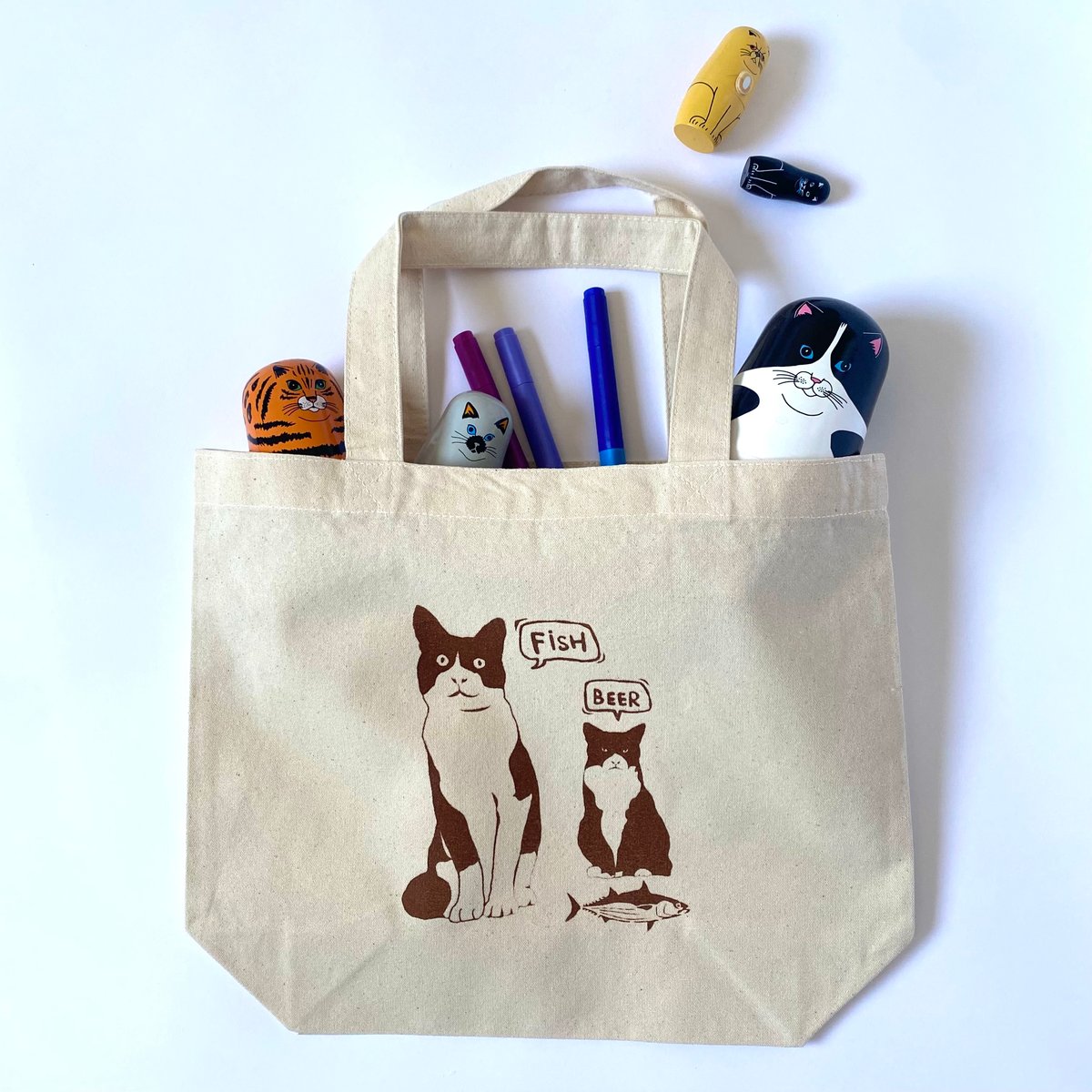 ハチワレブラザーズ】トートバッグ お散歩バッグ ハチワレ 猫柄 カバン